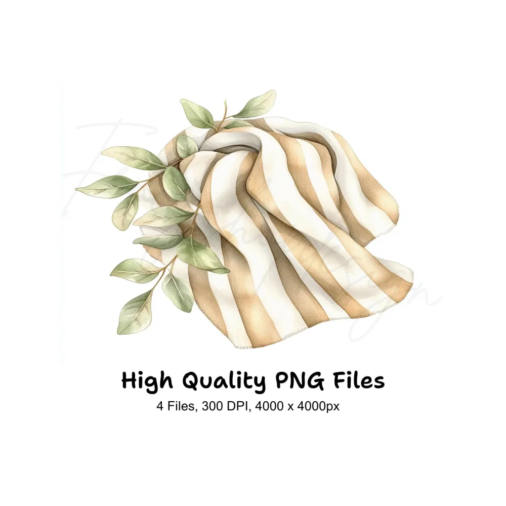 Folded Fabric Botanical Clipart Bundle