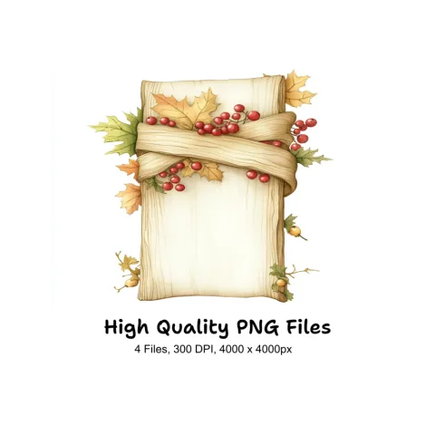 Versatile Autumn Wood Banner Clipart Bundle