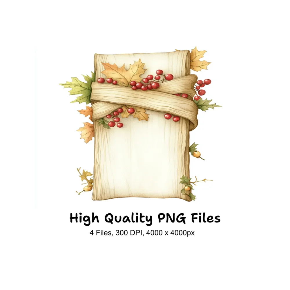 Versatile Autumn Wood Banner Clipart Bundle