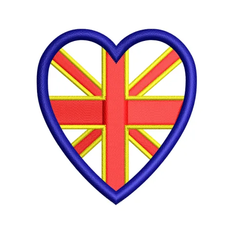 Heart Flag Embroidery Design