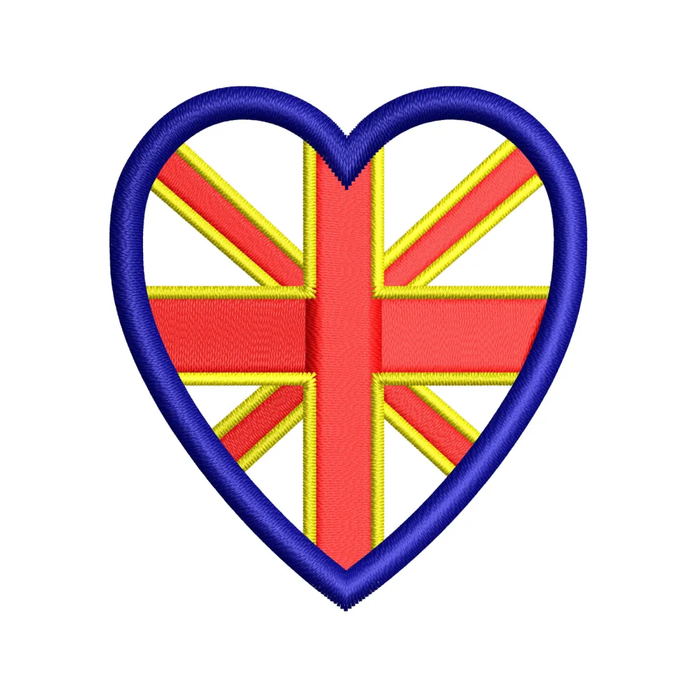 Heart Flag Embroidery Design