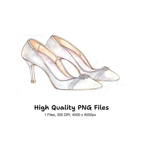 Chic Lavender Embellished High Heels Clipart Bundle