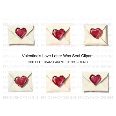 Love Letter Wax Seal Clipart Bundle