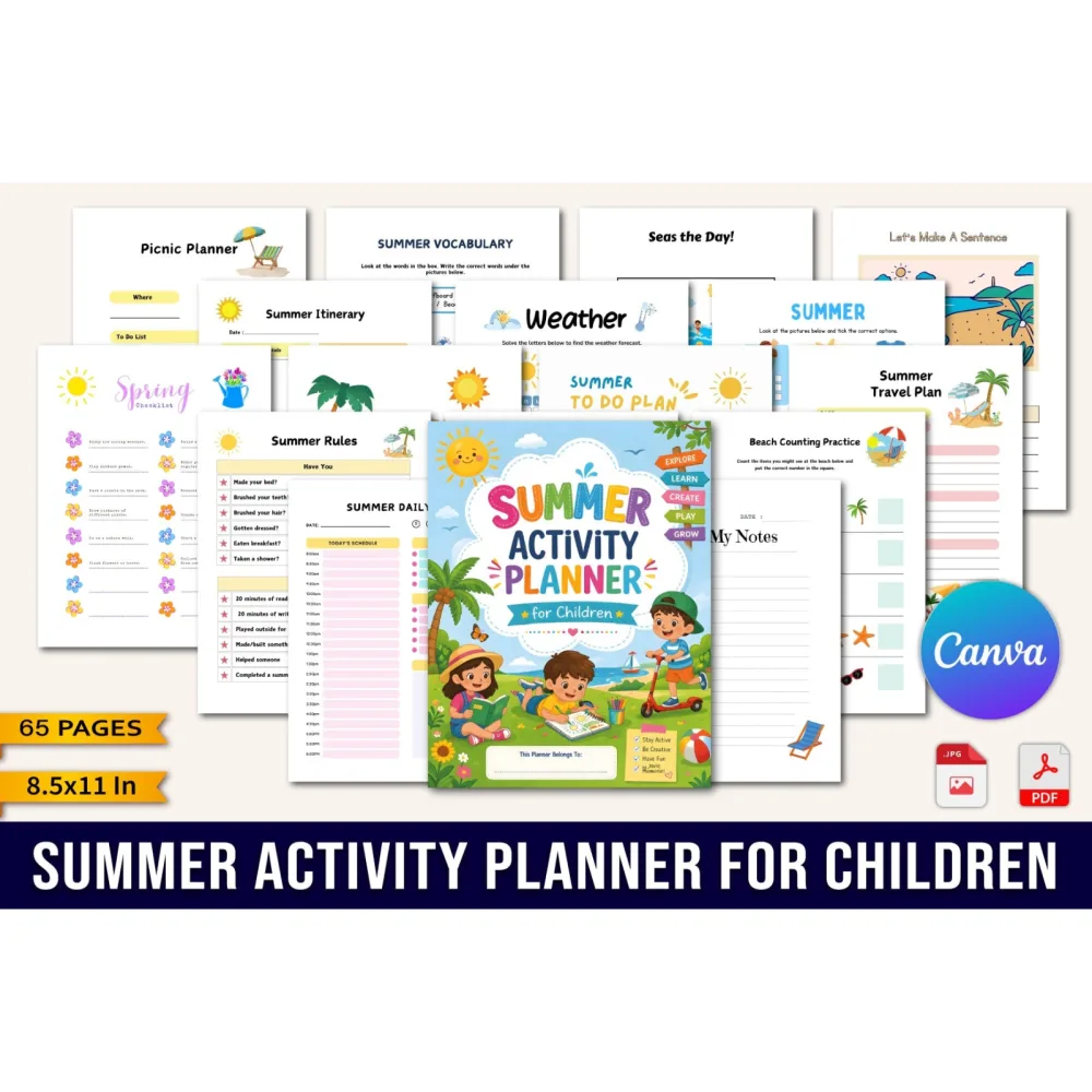 Summer Activity For Children Planner
