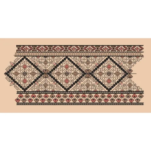 Beaded Diamond Kilim Panel Embroidery Design