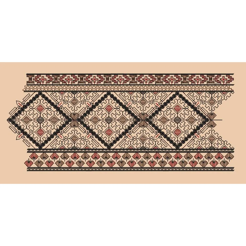 Beaded Diamond Kilim Panel Embroidery Design