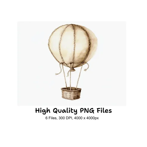 Hot Air Balloon Clipart Bundle