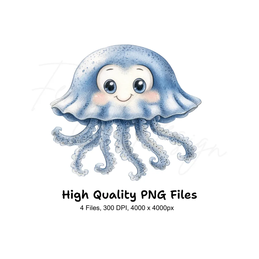 Cute Jellyfish Clipart Bundle