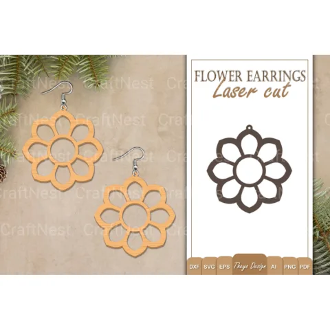 Earrings Flower SVG Bundle