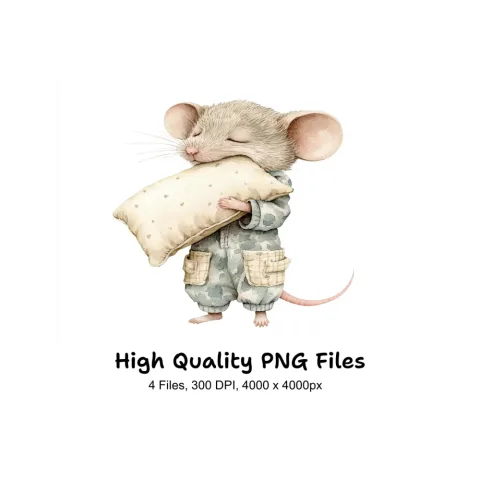 Sleeping Mice Clipart Bundle