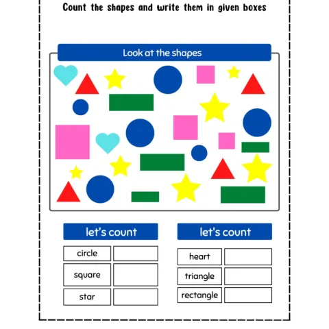Count the Shapes Worksheets