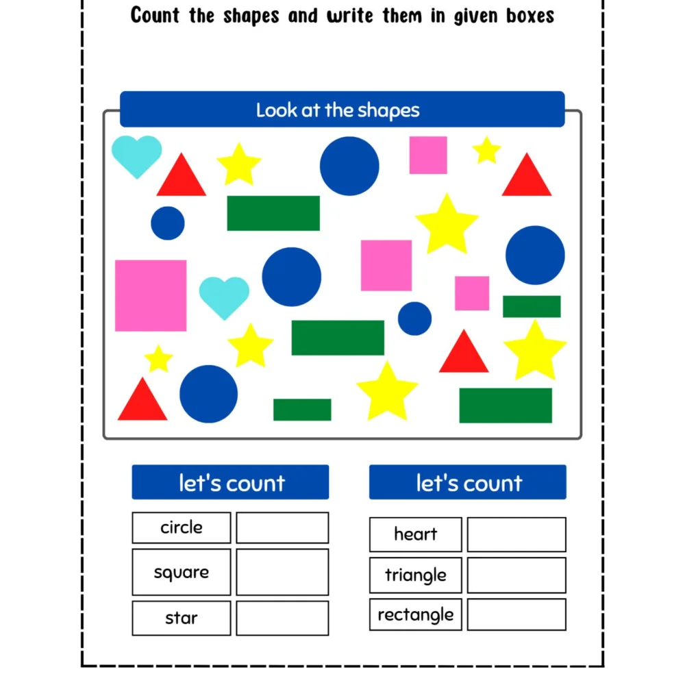 Count the Shapes Worksheets