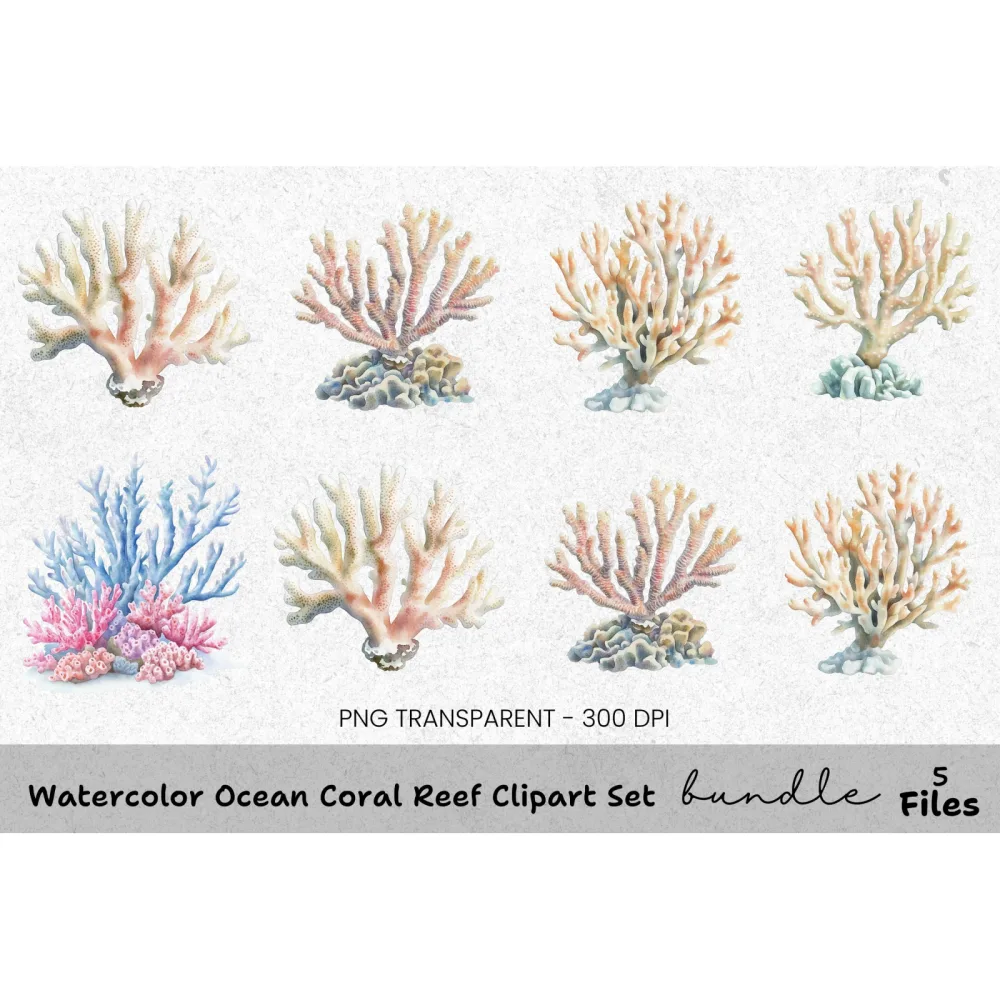Ocean Coral Reef Clipart Bundle