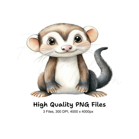 Cute Ferret Clipart Bundle