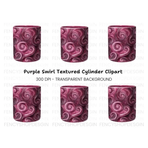 Swirls Pink Clipart Bundle