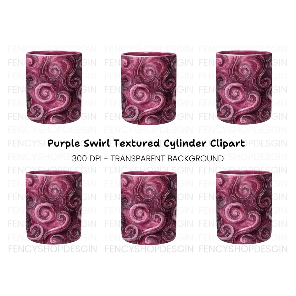 Swirls Pink Clipart Bundle