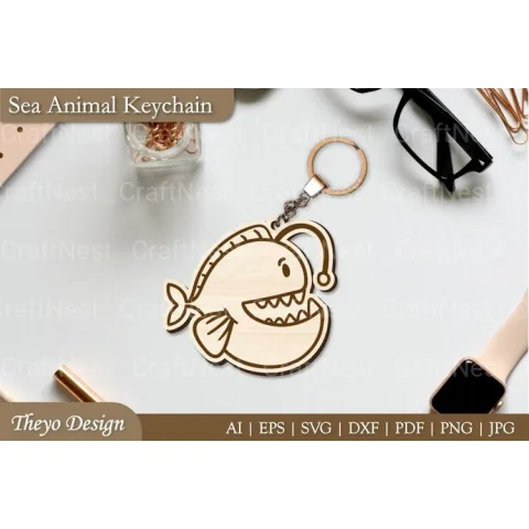 Cute Sea Animal Key Chain SVG Bundle