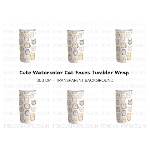 Cute Cat Faces Clipart Bundle