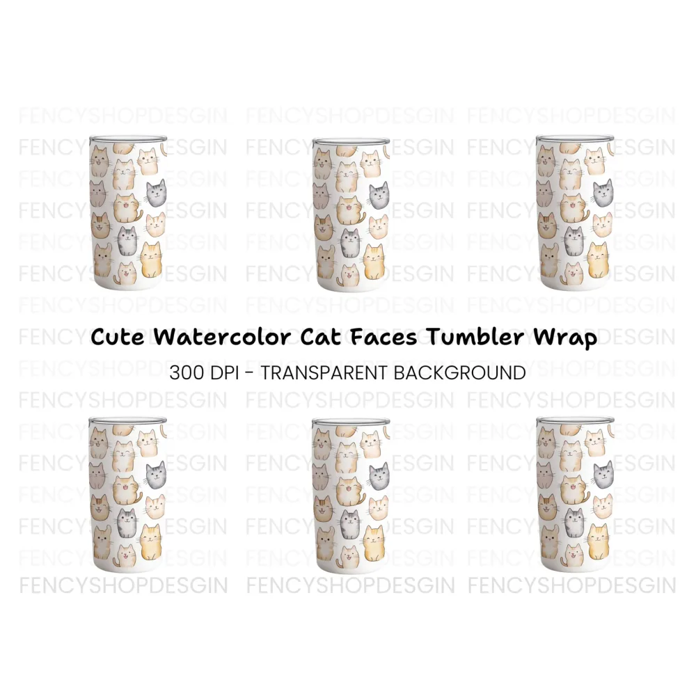 Cute Cat Faces Clipart Bundle