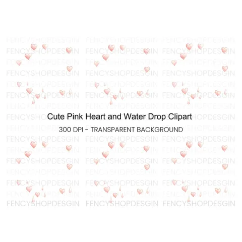 Pink Hearts Clipart Bundle