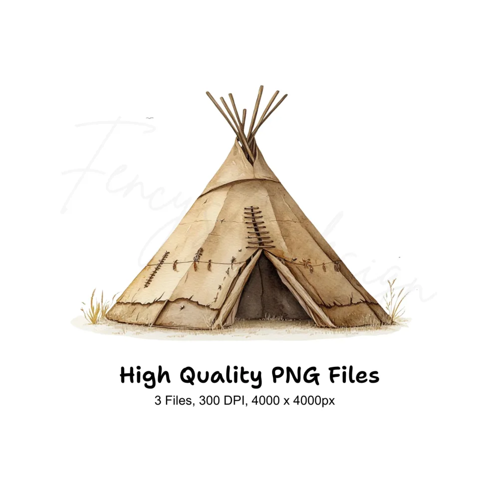 Rustic Teepee Clipart Bundle