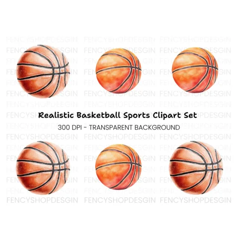 Dynamic Basketball Elements Clipart Bundle