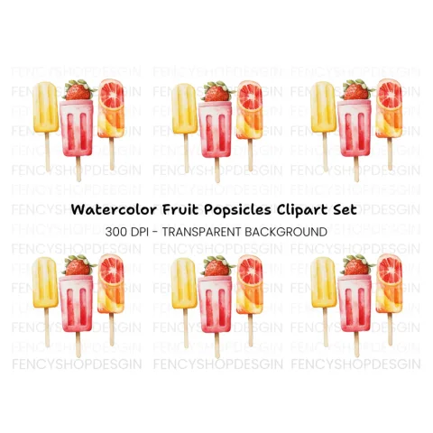 Refreshing Summer Popsicle Clipart Bundle