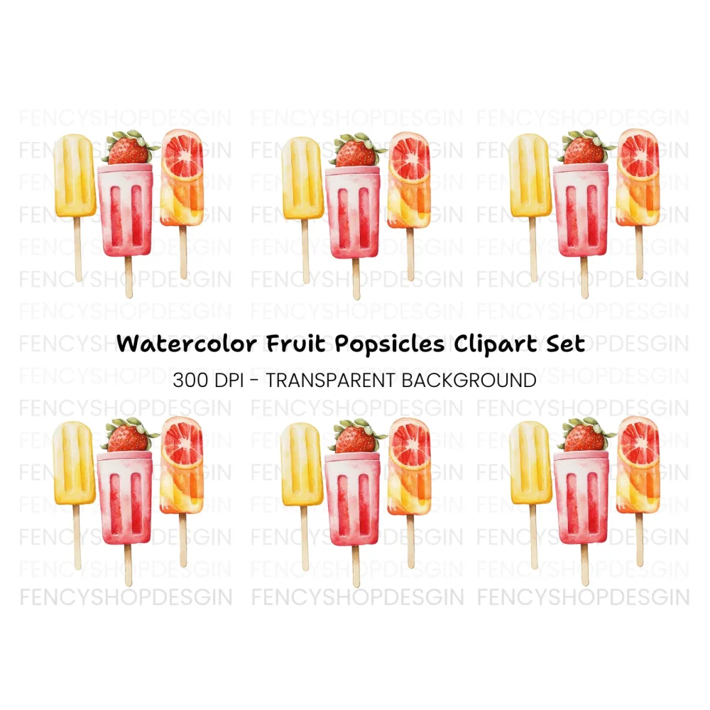 Refreshing Summer Popsicle Clipart Bundle