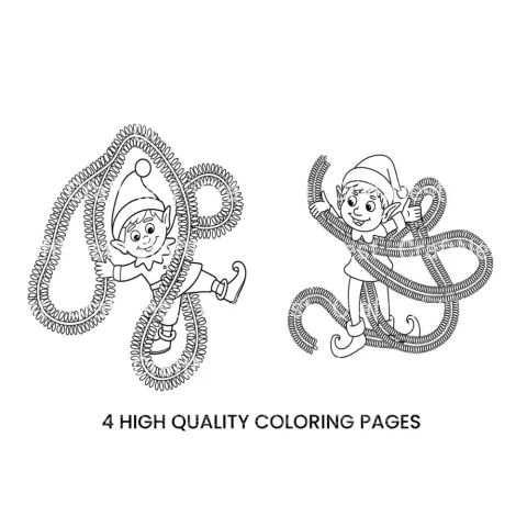 Playful Elf with Knitted Rope Coloring Books