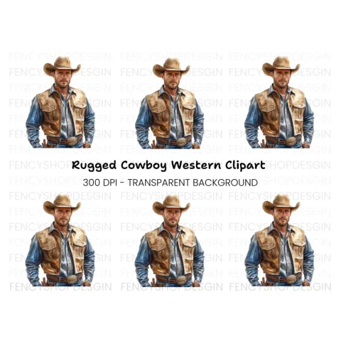 Rugged Cowboy Vest Clipart Bundle