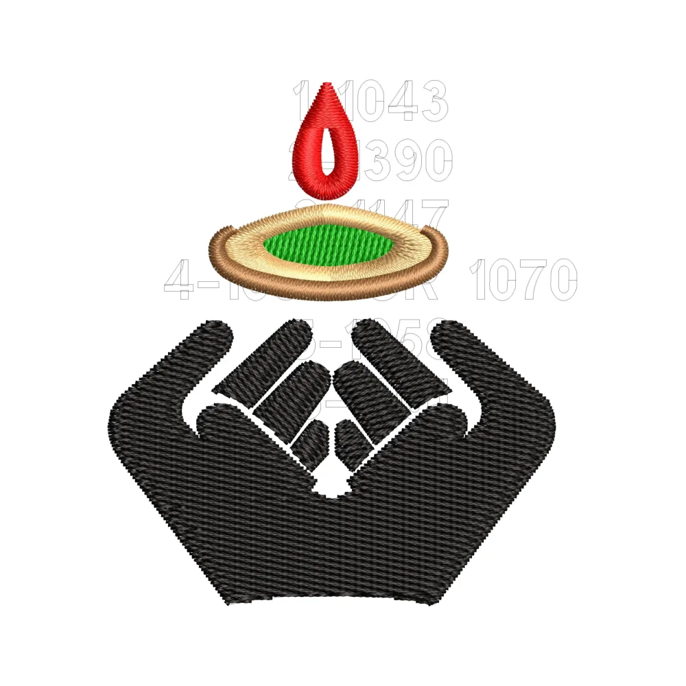 Hand Candal Pot Embroidery Design