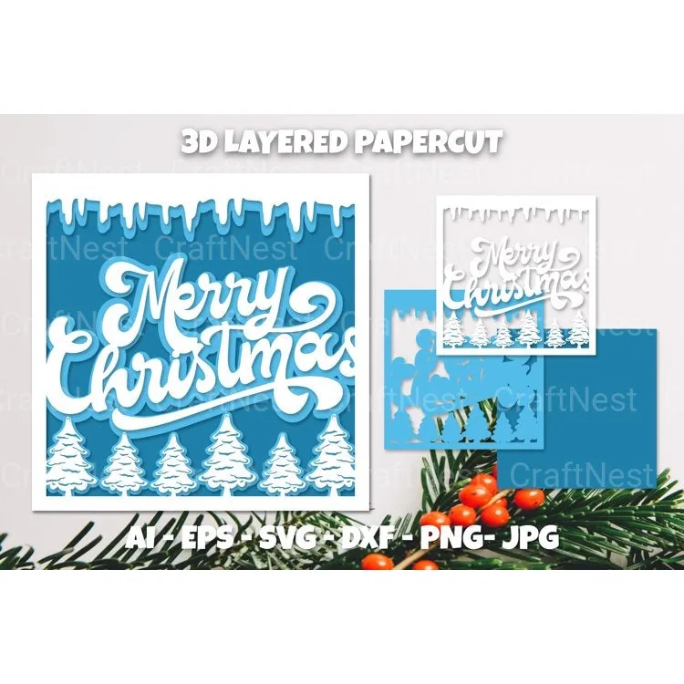 Christmas Layered Papercut SVG Bundle