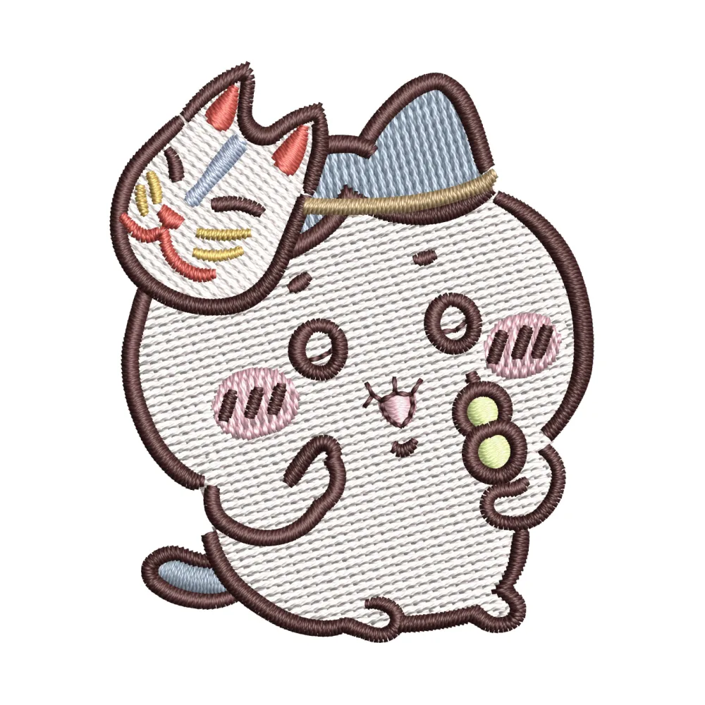 Happy Kitty Embroidery Design