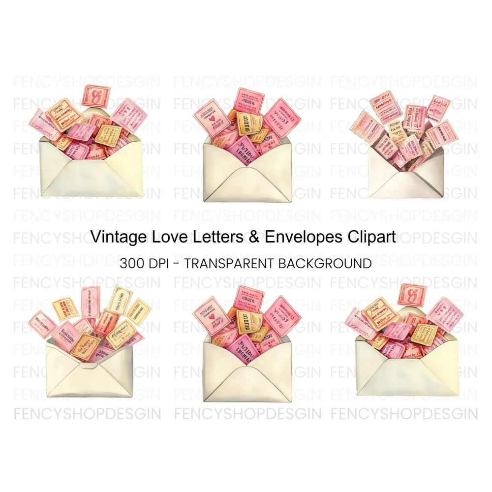 Valentine Love Letter Clipart Bundle