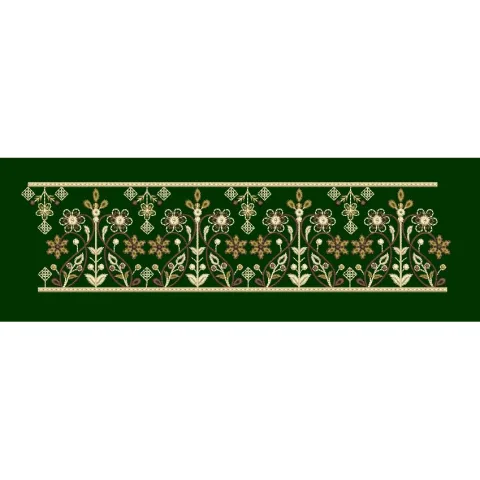 Ornate Floral Lace Border Embroidery Design