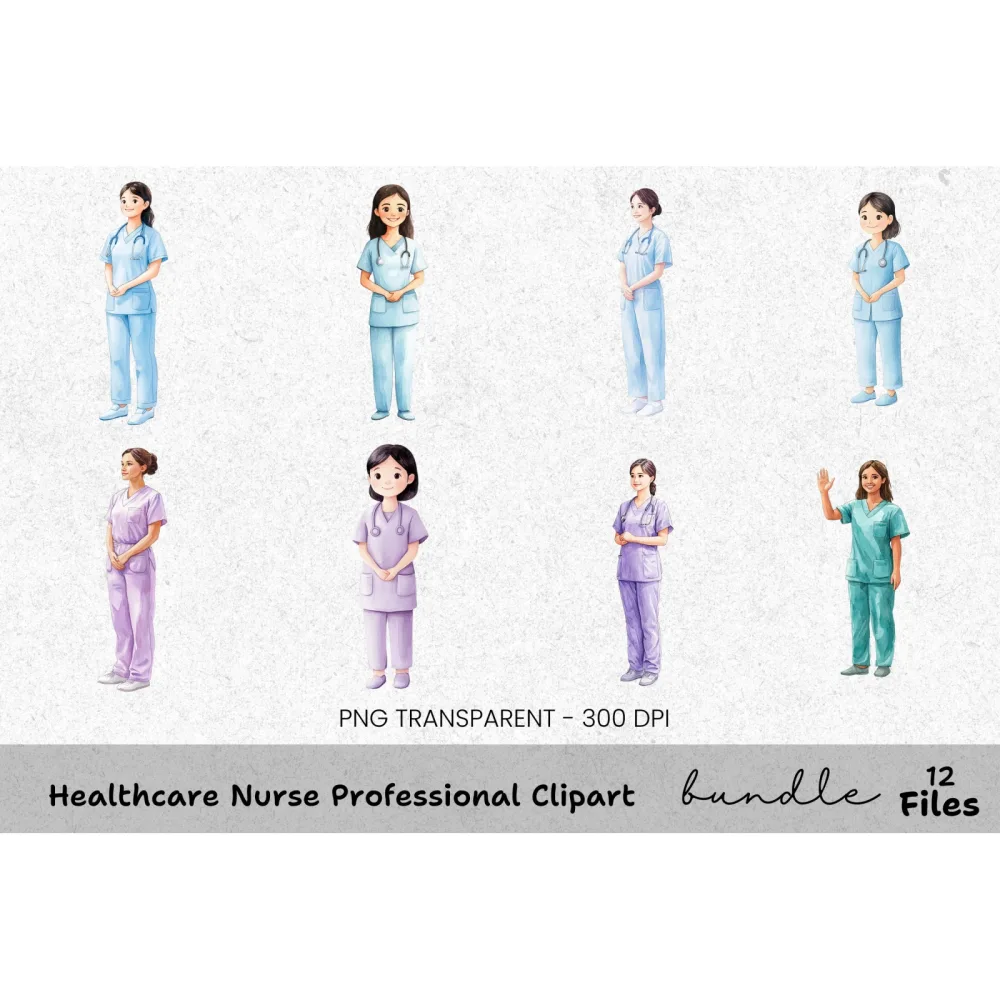 Healthcare Nurse Professional Clipart Bundle