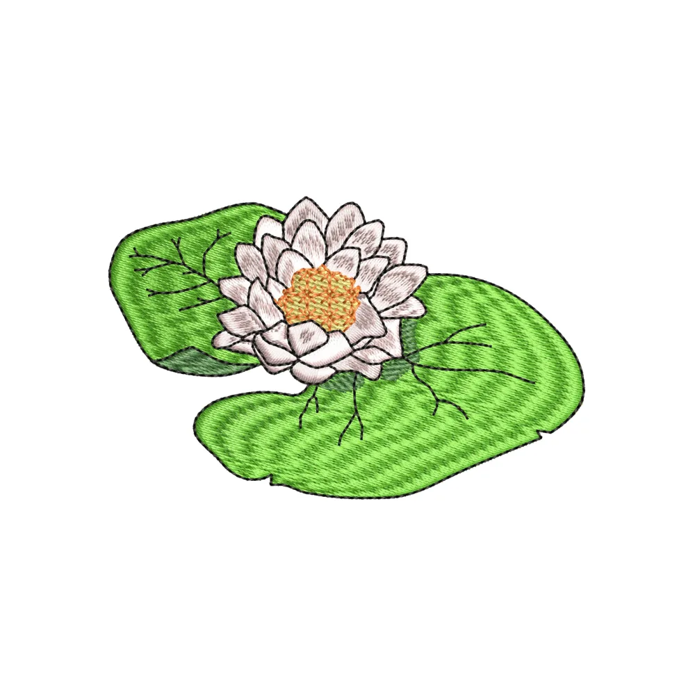 Water Lily Embroidery Design