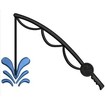 Fishing Pole Embroidery Design