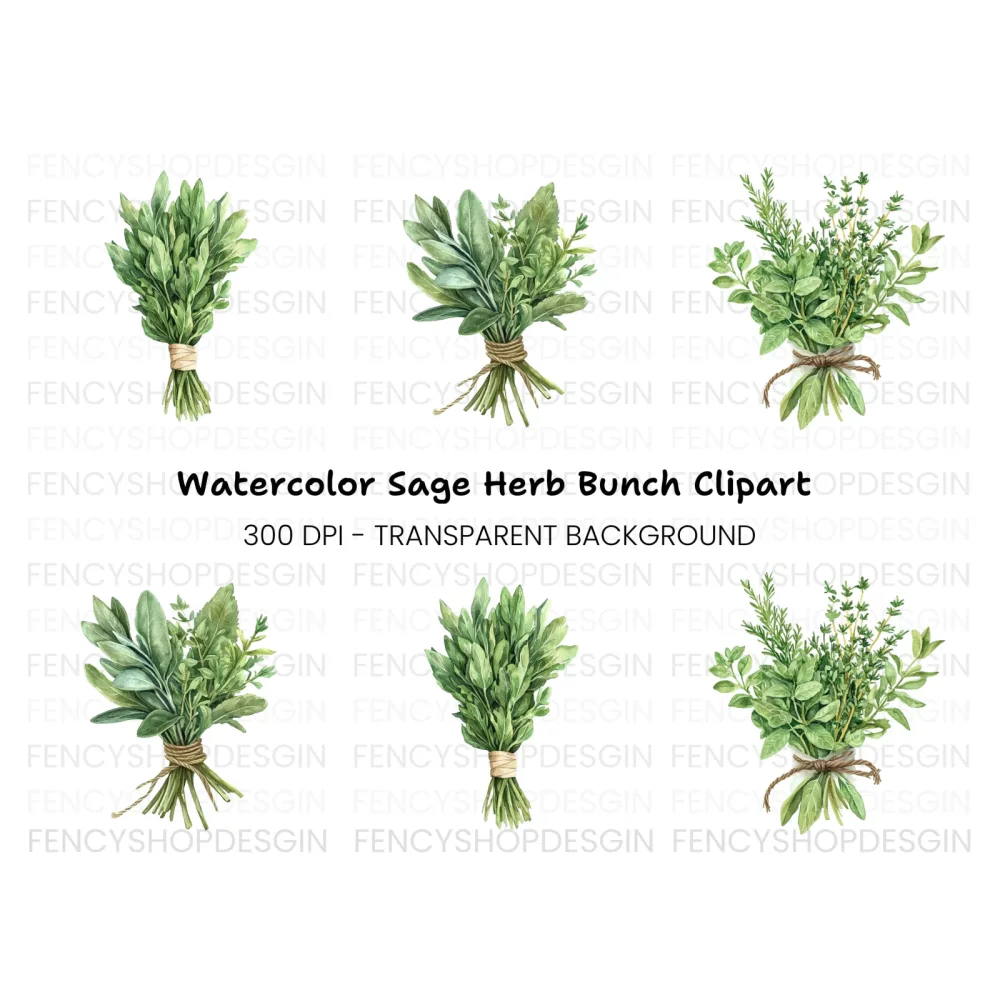 Herb Bouquets Clipart Bundle