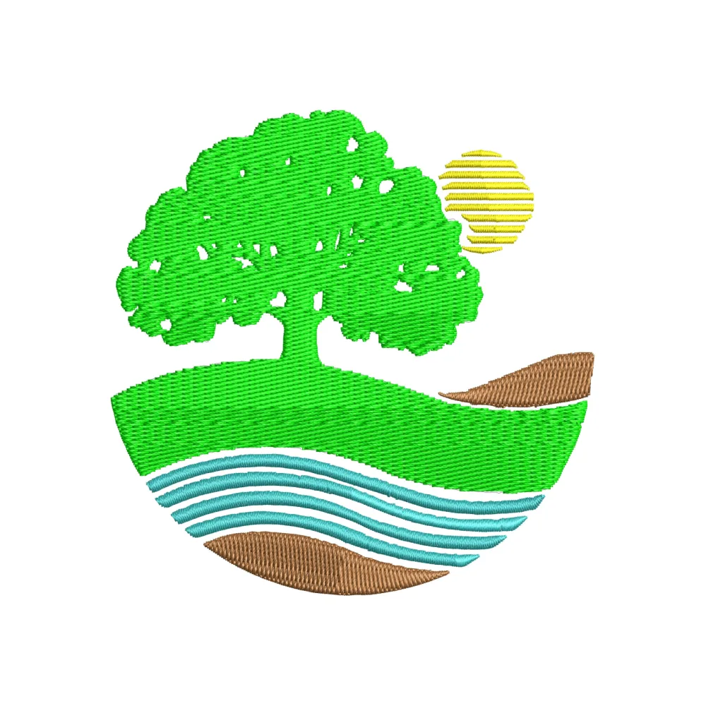 Green World Embroidery Design