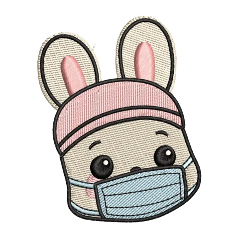 Mask Cartoon Head Embroidery Design
