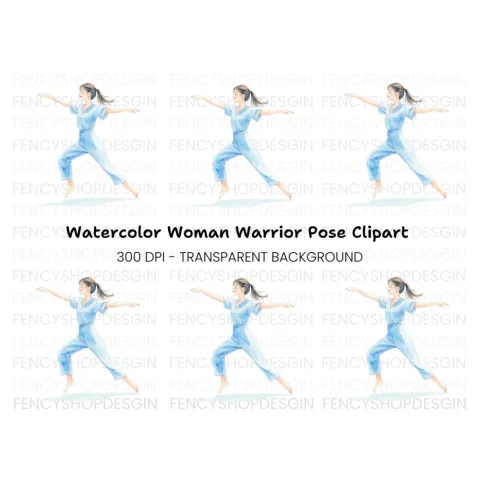 Yoga Pose Woman Clipart Bundle