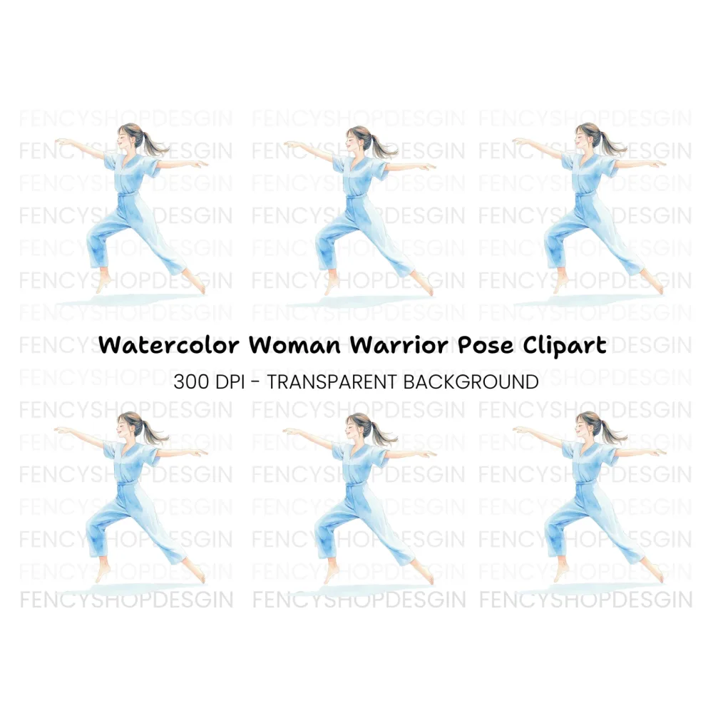 Yoga Pose Woman Clipart Bundle