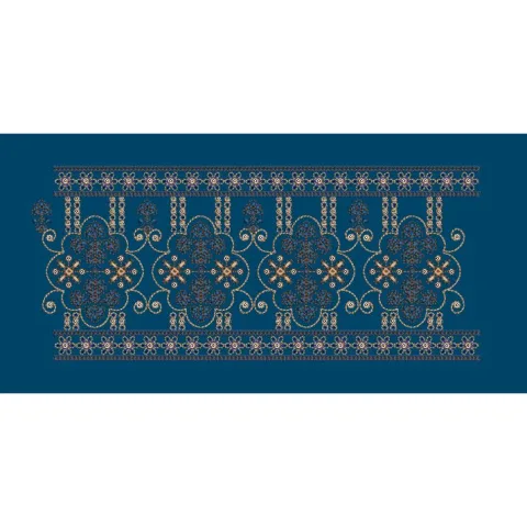 Scroll Medallion Lattice Panel Embroidery Design
