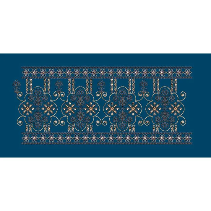 Scroll Medallion Lattice Panel Embroidery Design