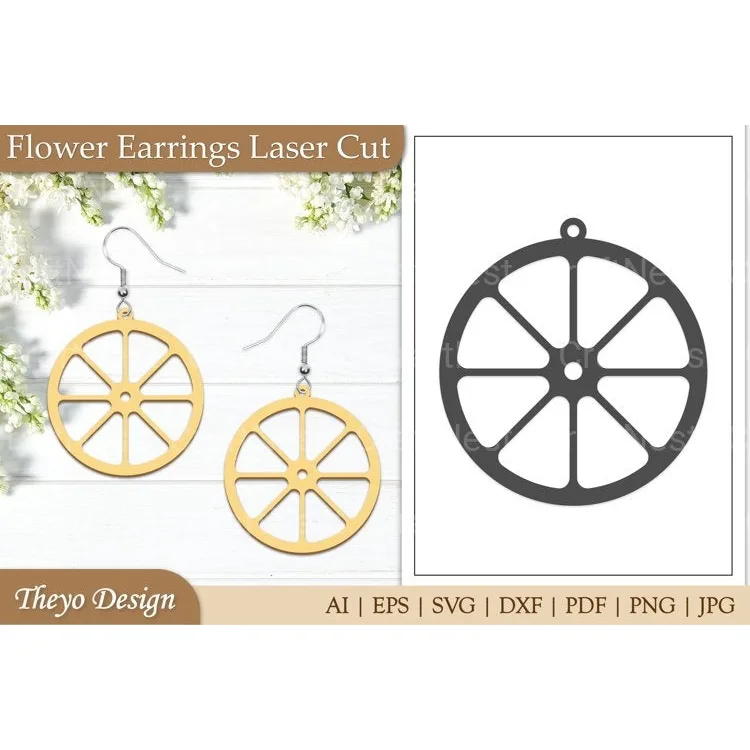 Lasercut Flower Earrings SVG Bundle
