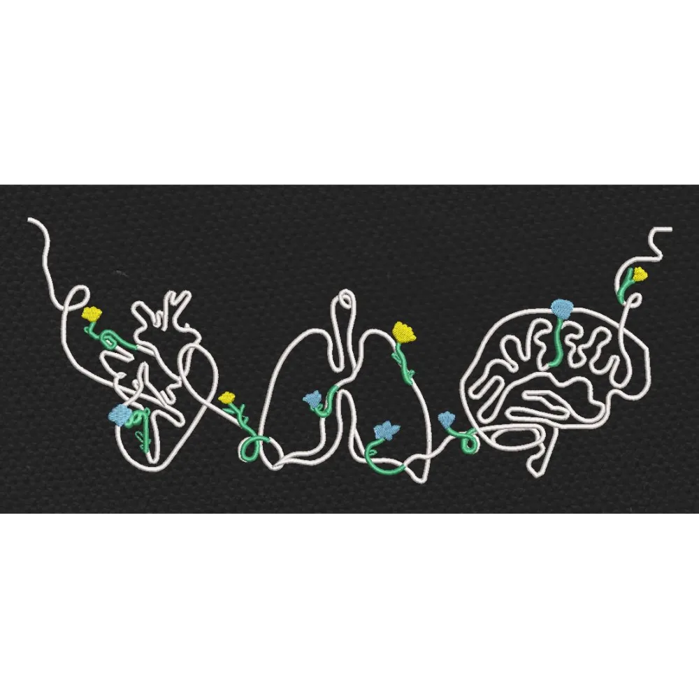 Liver Light Lines Art Embroidery Design