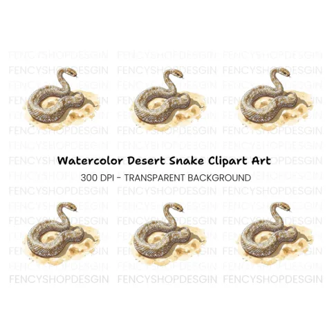 Desert Snake Reptile Clipart Bundle