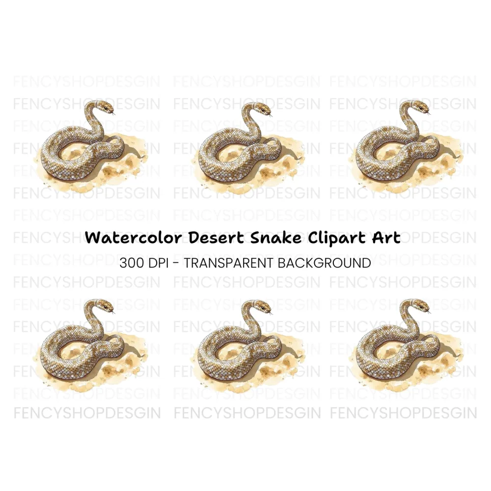 Desert Snake Reptile Clipart Bundle
