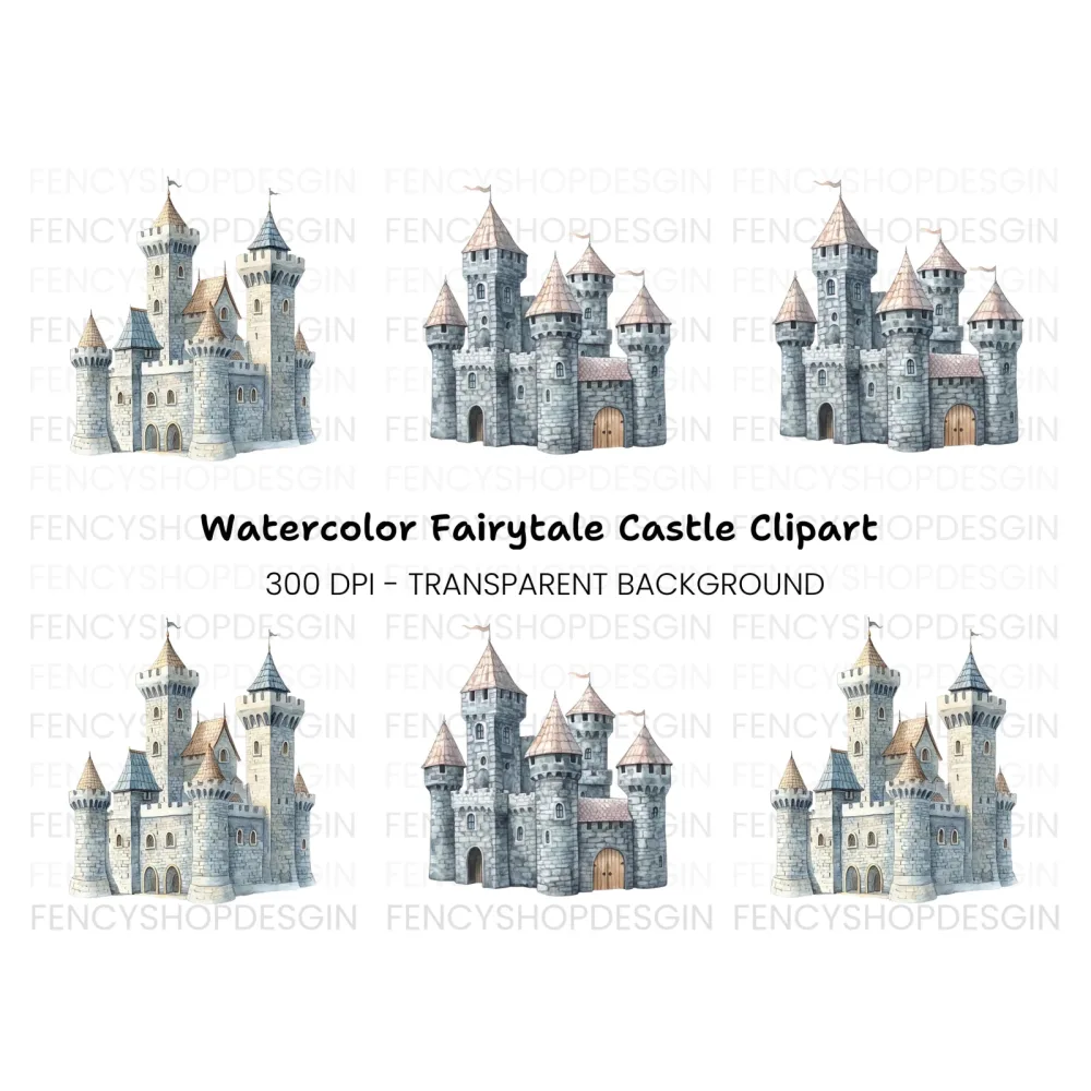 Fantasy Medieval Castle Clipart Bundle